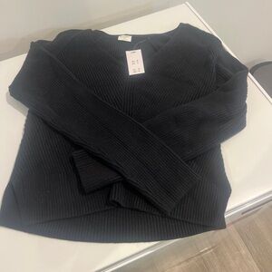 Women's Black V-Neck Sweater